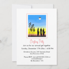 Niedliche Silhouette weise Männer, weiße Weihnacht Einladung