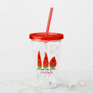 Niedliche Singen Chili Paprikaschoten Cartoon Illu Acryltrinkbecher