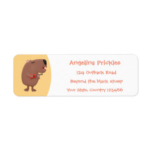 Niedliche singende Capybara ukulele Cartoon Illust