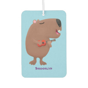 Niedliche singende Capybara ukulele Cartoon Illust Autolufterfrischer