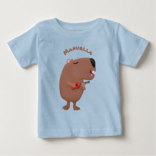 Niedliche singende Capybara ukulele Cartoon Illust Baby T-shirt