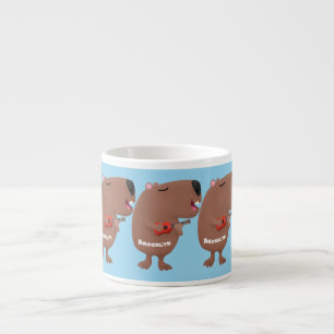 Niedliche singende Capybara ukulele Cartoon Illust Espressotasse