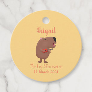Niedliche singende Capybara ukulele Cartoon Illust Geschenkanhänger