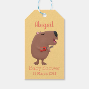 Niedliche singende Capybara ukulele Cartoon Illust Geschenkanhänger