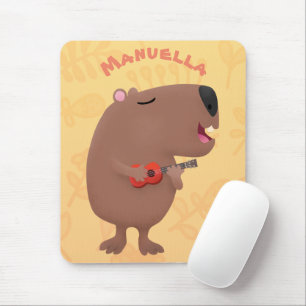Niedliche singende Capybara ukulele Cartoon Illust Mousepad