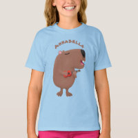 Niedliche singende Capybara ukulele Cartoon Illust