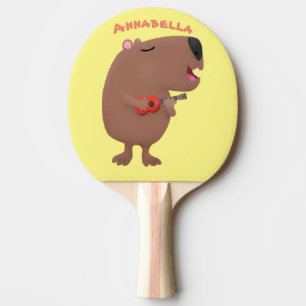 Niedliche singende Capybara ukulele Cartoon Illust Tischtennis Schläger
