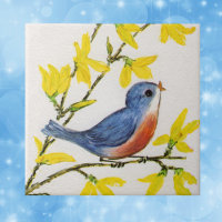 Niedliche Singing Blue Bird Tree Branch