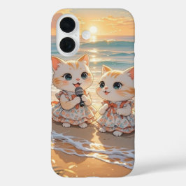 Niedliche Singkatzen im Sunset Beach iPhone Case