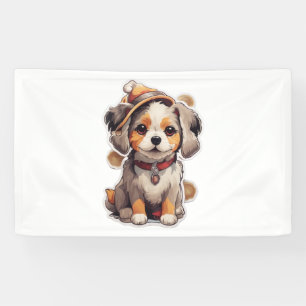 Niedliche Single-Hund-Aufkleber Banner