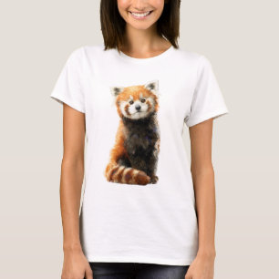 Niedliche sitzende Illustration eines roten Pandas T-Shirt