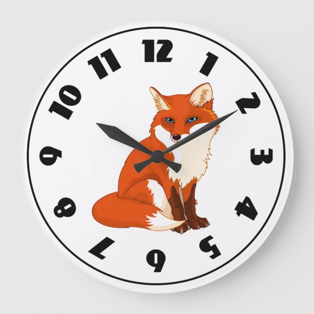 Niedliche sitzende Uhr Fox (Vorderseite)