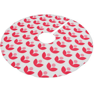 Niedliche skandinavische botanische Geometrie Art Polyester Weihnachtsbaumdecke