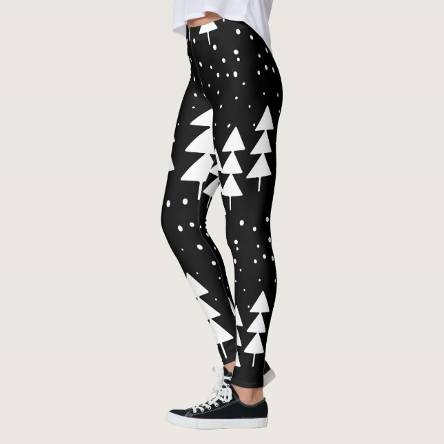 Niedliche skandinavische Weihnachtsbäume Leggings (Links)