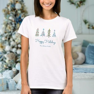 Niedliche skandinavische Weihnachtsbäume T-Shirt
