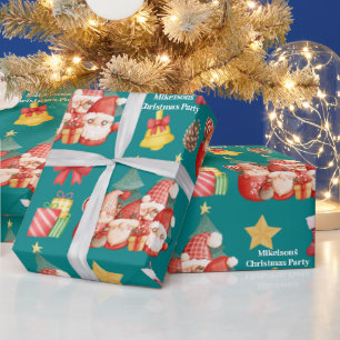 Niedliche skandinavische Weihnachtsgnomen Geschenkpapier