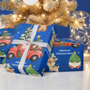 Niedliche skandinavische Weihnachtsgnomen Wrap Geschenkpapier