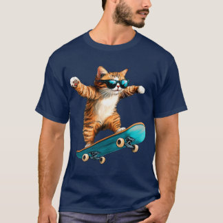 Niedliche Skateboarding Cats T - Shirt