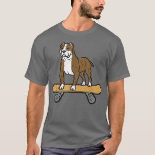 Niedliche Skateboarding Pit Bull Funny Skater Pit T-Shirt