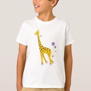 Niedliche Skaten-Giraffen-Kinder T-Shirt