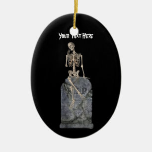 Niedliche Skeleton Grabstein Halloween Ornament