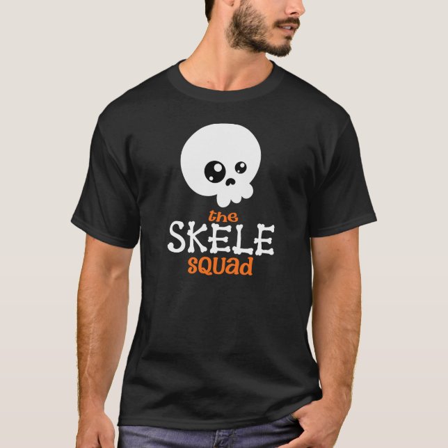 Niedliche Skelettketten Halloween-Familienmatte Or T-Shirt (Vorderseite)