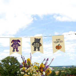 Niedliche Skeletttiere und Pumpkins-Halloween-Part Wimpelkette