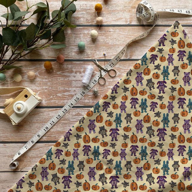 Niedliche Skeletttiere und Pumpkins Halloween Stoff (Von Creator hochgeladen)