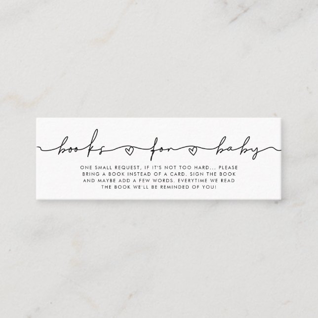 Niedliche Skriptbücher für Babyanfrage Mini Visitenkarte (Vorderseite)