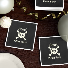 Niedliche Skull & Crossbones Black Pirate Party Na Serviette
