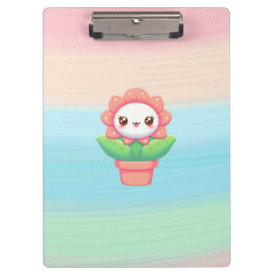 Niedliche, skurrile Blume im Topf Klemmbrett