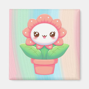 Niedliche, skurrile Blume im Topf Magnet