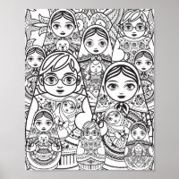 Niedliche slawische Folk Art Nesting Puppen Famili