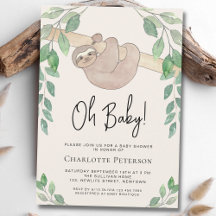 Niedliche Sloth Baby-Dusche