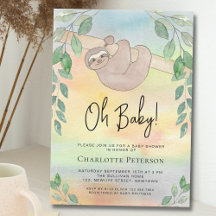 Niedliche Sloth Baby-Dusche