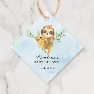 Niedliche Sloth Baby Dusche Gefallen Tag Geschenkanhänger