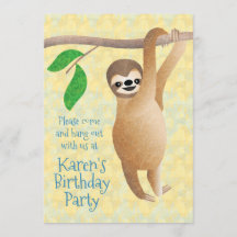 Niedliche Sloth Birthday Party geht aus