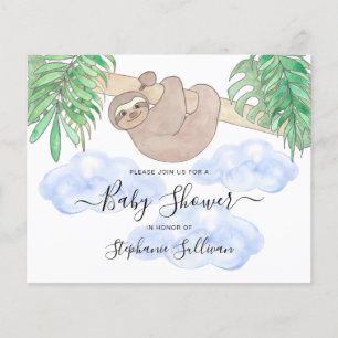 Niedliche Sloth Boy's Baby Shower Einladung