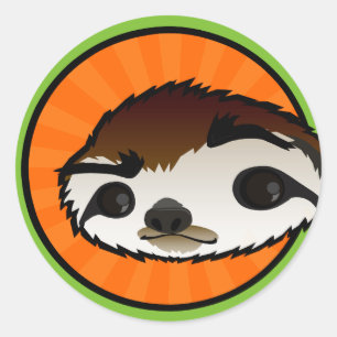NIEDLICHE SLOTH GRAPHIC ROUND STICKER