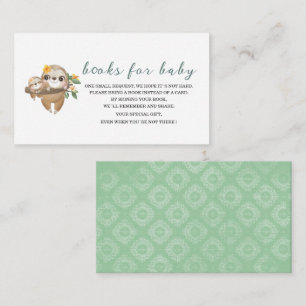 Niedliche Sloth Greenery Wasserfarben Babyduschbüc Begleitkarte