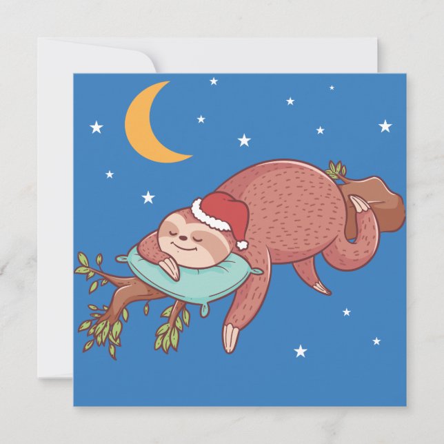 Niedliche Sloth Holiday Card Feiertagskarte (Vorderseite)