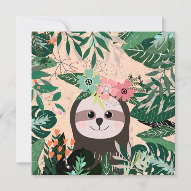 Niedliche Sloth Holiday Card Feiertagskarte (Vorderseite)