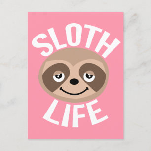 Niedliche Sloth-Leben-Postkarte Ankündigungspostkarte