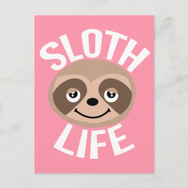 Niedliche Sloth-Leben-Postkarte Ankündigungspostkarte (Vorderseite)