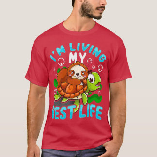Niedliche Sloth Turtle Ich lebe mein Bestes T-Shirt