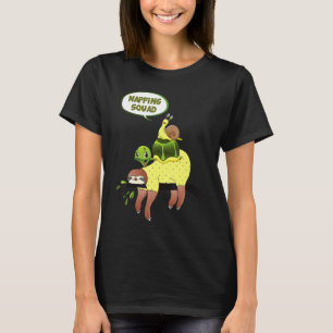 Niedliche Sloth Turtle Snail Reiten Funny Napping T-Shirt