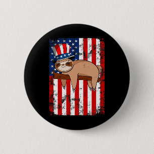Niedliche Sloth-Unabhängigkeit der USA Button