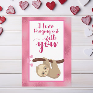 Niedliche Sloth Valentine's Day Card Feiertagskarte