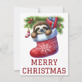 Niedliche Sloth Weihnachtskarte Feiertagskarte