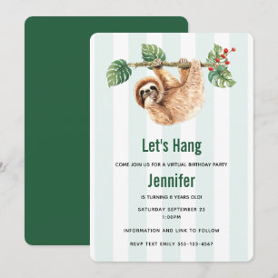 Niedliche Slothebelbewegung für die Wasserfarbenwe Einladung